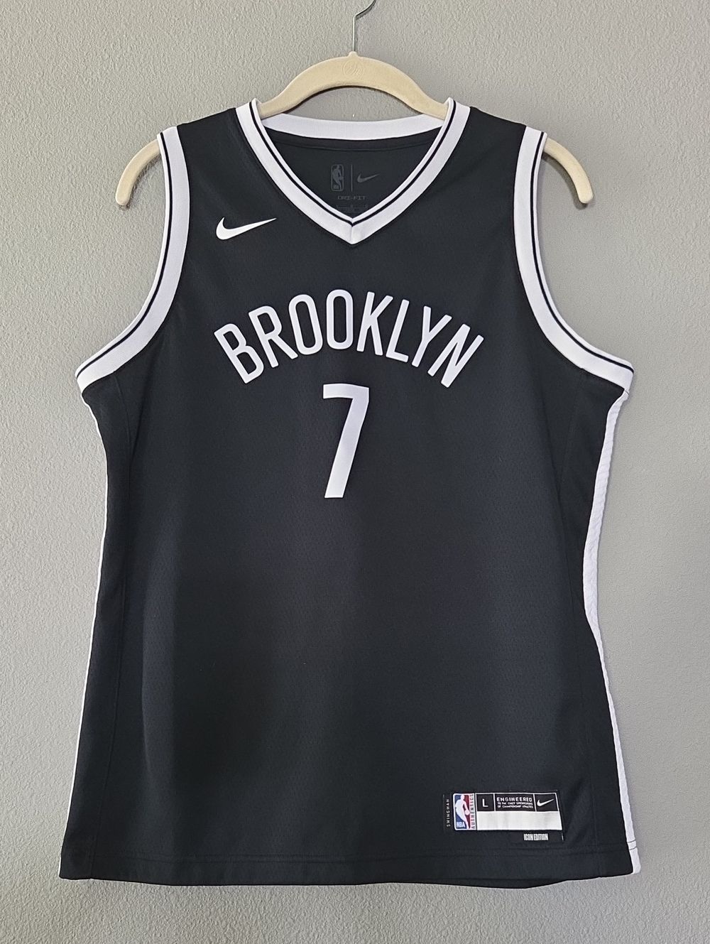 Nike Durant Brooklyn Nets #7 Jersey with White Trim